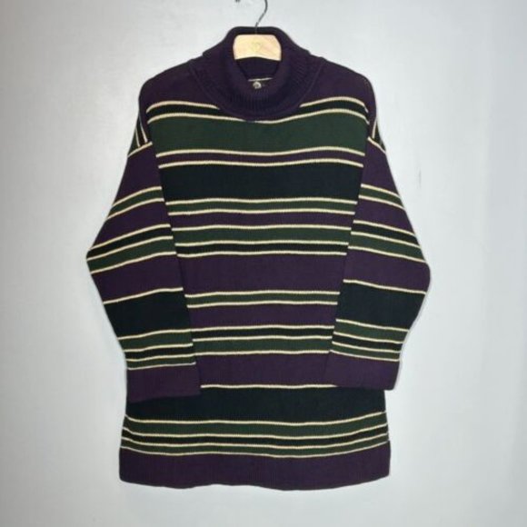 St. John Sport by Marie Gray Striped Turtleneck Mock Neck Sweater - Picture 2 of 5